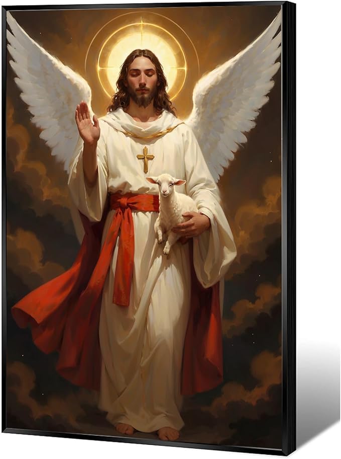 Christian Wall Art Print, Religious Scripture Biblical Decor, Faith-Based Inspirational Landscape with Cross, Digital Printed Canvas Poster for Church, Home Chapel, Prayer Room Decor