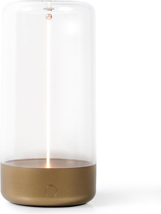 Mini Minimalist Table Lamp Cordless LED Desk Lamp Rechargeable Modern Night Lights Portable Nightstand Lamps Unique Ambient Light Mood Lighting for Bedroom, Beside, Nursery (Golden)