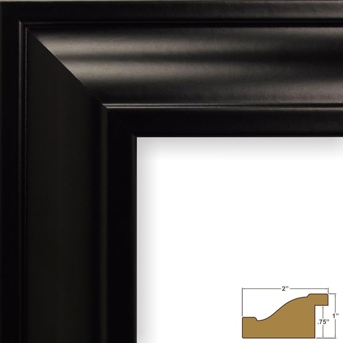Craig Frames 76273 8 x 10 Inch Picture Frame, Contemporary Satin Black, Set of 4