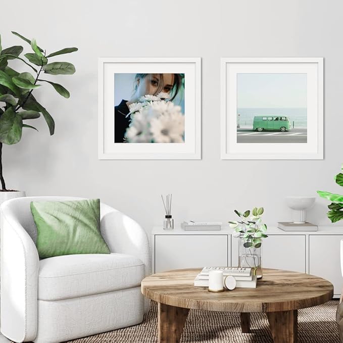 THREELOVE 18x18 Frame White, Display Picture 14x14 with mat or 18x18 Without mat, Photo Poster Picture Frame Wall Mounting Home Decor, 3 PCS