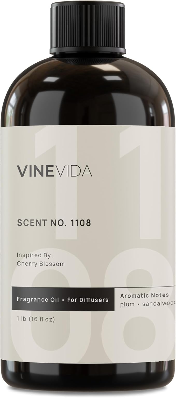 VINEVIDA [16 Fl Oz] Scent NO. 1108 Fragrance Oil for Cold Air Diffusers, Aromatic Notes of Plum Sandalwood Watermelon, Essential Oils for Diffuser Oil Refill & Air Freshener Room Spray