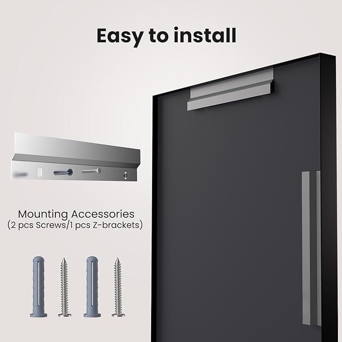 LOAAO Black Bathroom Mirror 72"X32" for Wall, Rectangle Bathroom Vanity Mirror, Tempered Glass, Hangs Vertically or Horizontally, Easy to Install, Modern Design