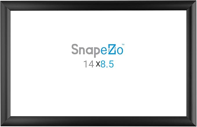 SnapeZo Letter Frame 8.5x14 Inches, Black 1 Inch Aluminum Profile, Front-Loading Snap Frame, Wall Mounting, Sleek Series