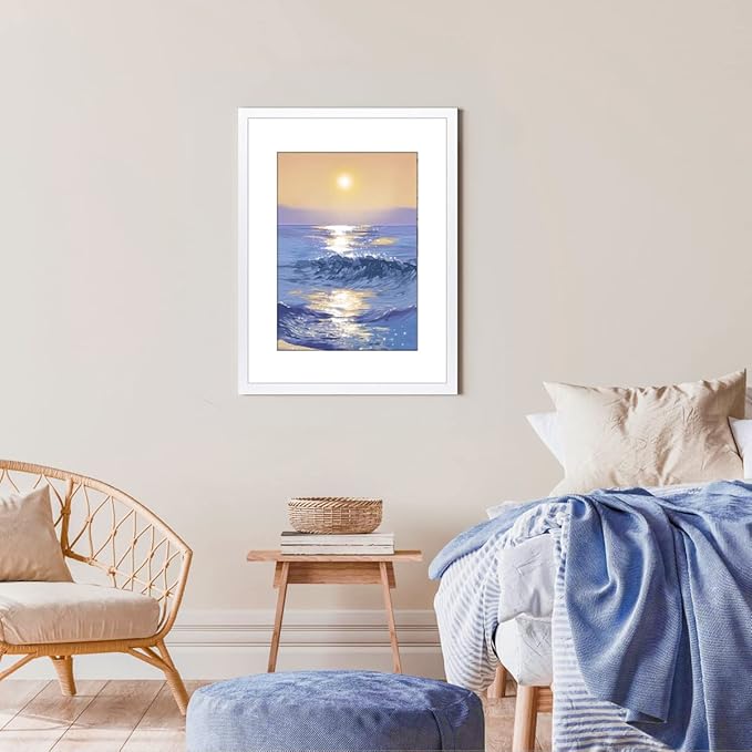 THREELOVE 20x27 Frame White, Display Picture 16x24 with mat or 20x27 Without mat, Photo Poster Picture Frame Wall Mounting Home Decor, 1-PCS