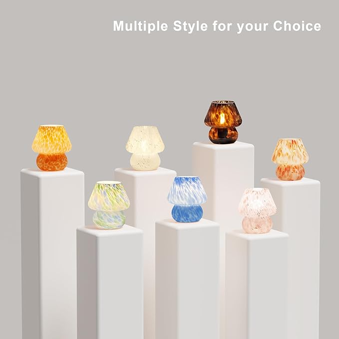 Mushroom Lamp Table Lamp for Bedroom,Small Desk Bedside Lamps for Living Room,Mushroom Decor Cute Mini Modern Mid Century Lamps for Night Stands,Aesthetic Home Living Room Decor(White)