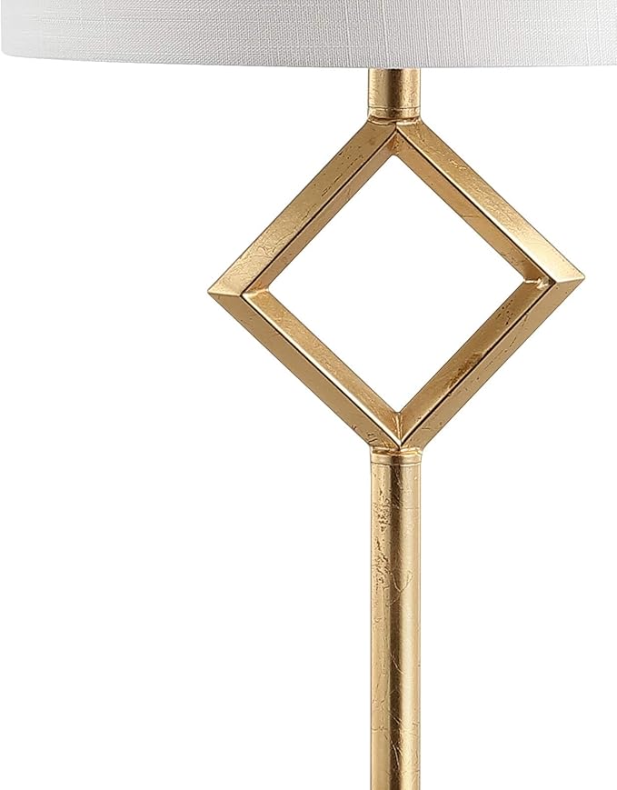 JONATHAN Y JYL3064A Juno 62.5" Metal LED Floor Lamp, Contemporary, Modern, Transitional, Office, Living Room, Family Room, Dining Room, Bedroom, Hallway, Foyer, Gold Leaf