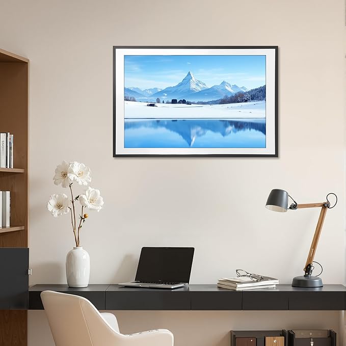 Giftgarden 24x36 Poster Frame with Mat Set of 4, 27x40 Frame Matted to 24x36 Picture for Wall Hanging, Black