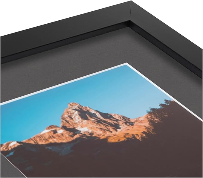 ArtToFrames Collage Photo Frame Double Mat with 2 - 5x7 Openings and Satin Black Frame