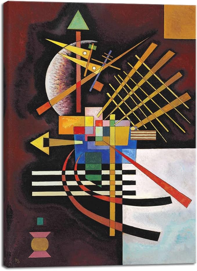 Wieco Art Canvas Prints Above and Left,1925 by Wassily Kandinsky Classic Art Reproductions Canvas Wall Art for Home Decoration