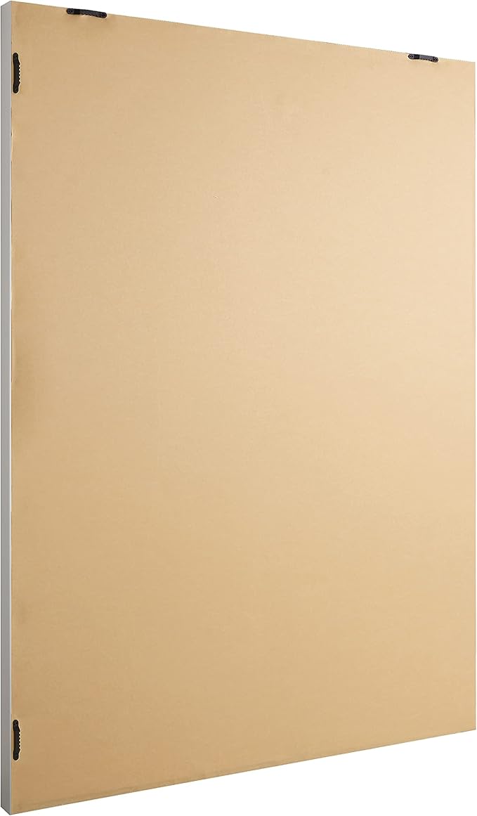 Amazon Basics Rectangular Wall Mount Mirror 24" x 36", Wide Trim, White