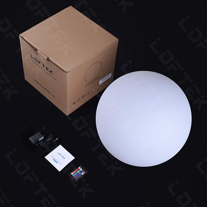 LOFTEK 16-inch Large Nursery Night Light Ball: 16 Colors Change Floating Light with Remote Control, Rechargeable and Waterproof Night Lights,for Home Decor Study Area, Living Room