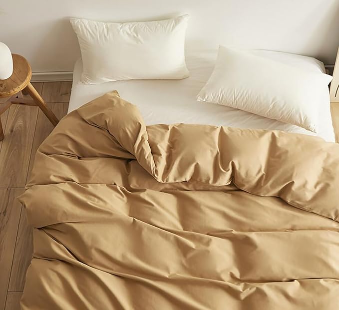 Luxlovery Beige Champagne Comforter Set Twin Khaki Bedding Comforter Set Champagne Taupe Color Soft Breathable Blanket Quilts 3 PCS Sand Color Bedding Set for Teens Kids Twin Size Comforter