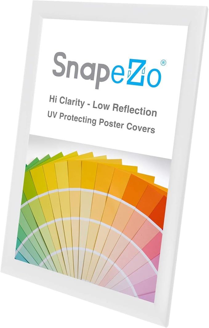 SnapeZo White 8.5x14 Letter Frame, Front-Loading, Wall Mount, Aluminum 1" Profile, Sleek Series