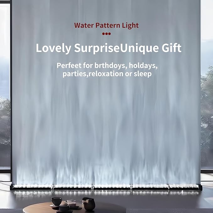 LED Water Pattern Atmosphere Light Bar with Remote - 200+ RGB Color Aurora Lighting for Bedroom, Gaming Room, Home Theater Night Ambiance, Relaxation Mood Light with Adjustable Brightness..