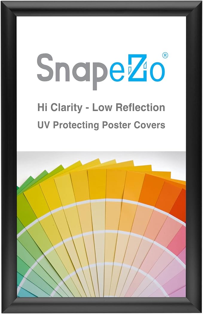 SnapeZo Letter Frame 8.5x14 Inches, Black 1 Inch Aluminum Profile, Front-Loading Snap Frame, Wall Mounting, Sleek Series