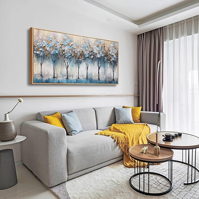 Abstract Trees Canvas Wall Decor For Living Room Wall Decorations For Bedroom Modern Office Wall Decorations Pictures Artwork Bathroom Canvas Art Prints Kitchen Home Decor Wood Framed 24" X 48"