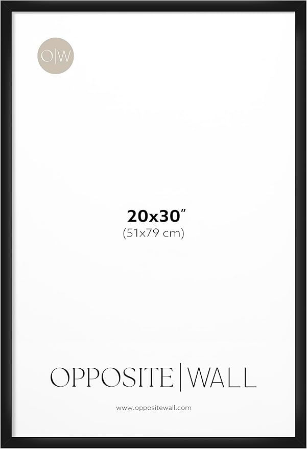 Opposite Wall - 20x30 in - Black Picture Frame - Lightweight, Versatile & Shatterproof - Wall Hanging Photo or Poster Frame - Wall Decor for Office, Gallery & Home, 51x76 cm