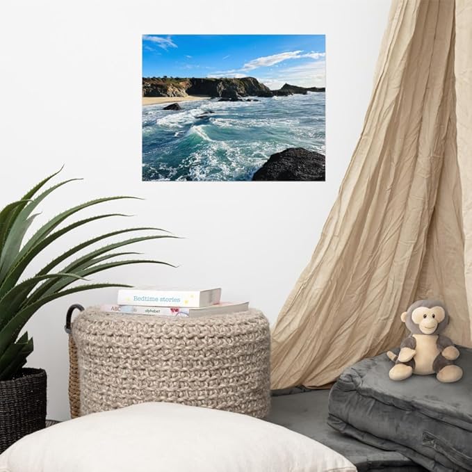 Bodega Bay Coastal Poster – Ocean Photography Wall Art Print – California Nature Landscape – Horizontal Seascape Decor – Picture for Living Room or Bedroom (16x20 inches) - Unframed Poster