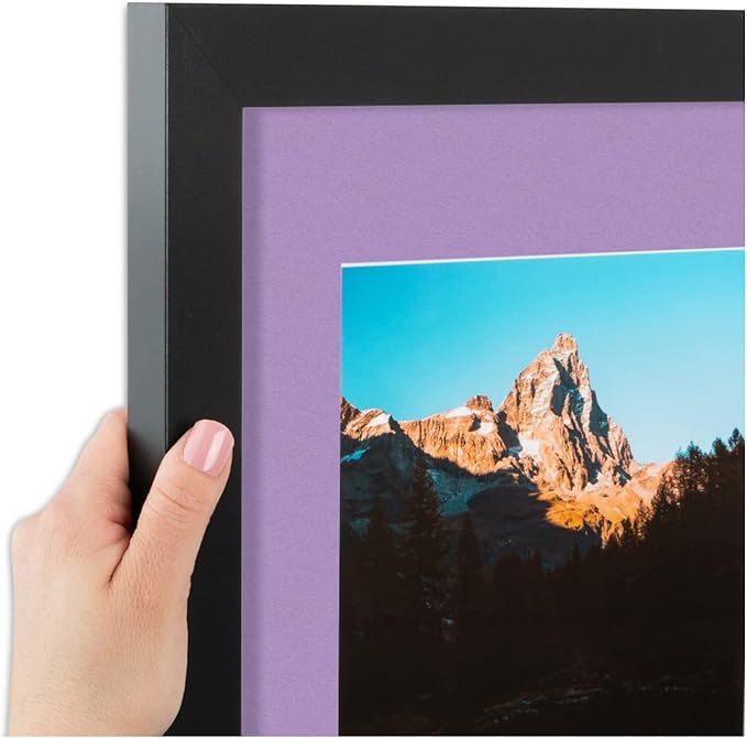 ArtToFrames Double-Multimat-106-805/89-FRBW26079 Collage Photo Frame Double Mat with 2-5x7 Openings and Satin Black Frame