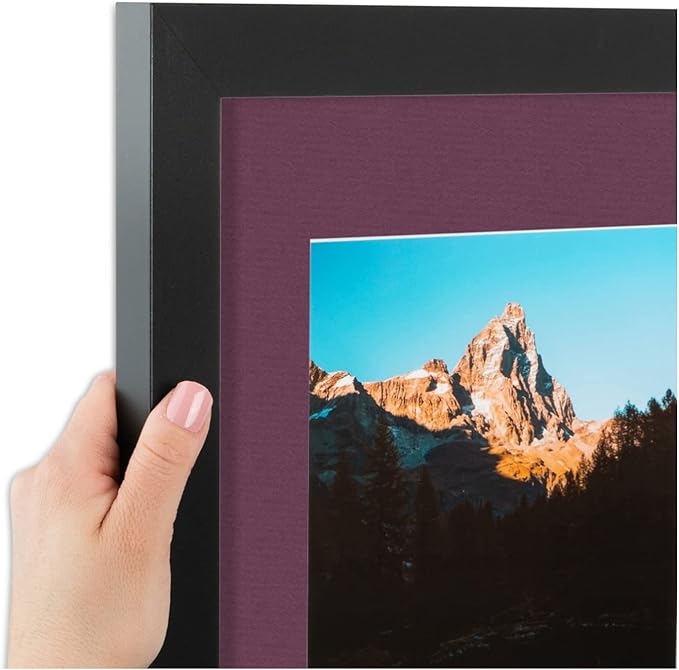 ArtToFrames Collage Photo Frame Double Mat with 2 - 5x7 Openings and Satin Black Frame