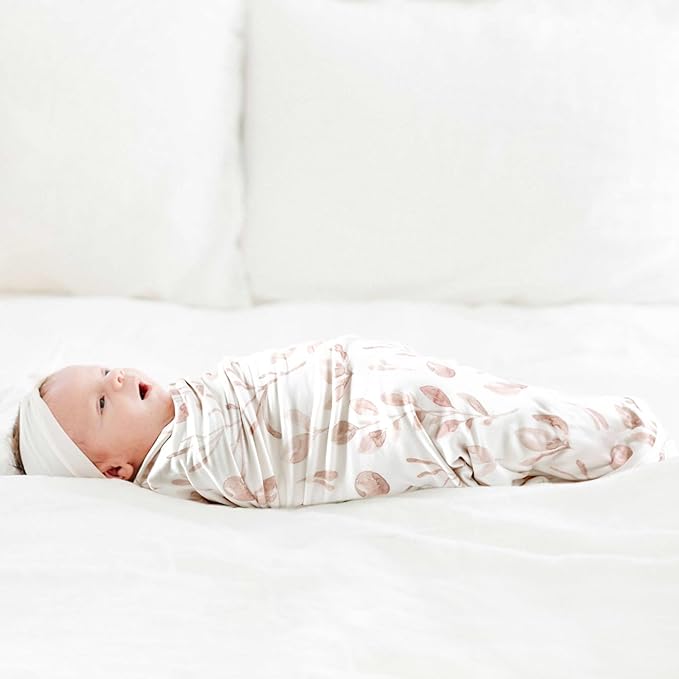 GRSSDER Baby Swaddle Blankets 2 Pack, Super Soft Jersey Knit Baby Quilt Blankets for Baby Girls, Double Layer Receiving Blankets 34 x 44 Inches Extra Large for Swaddling, Pink Flowers Season