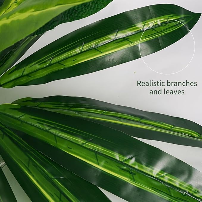 Melorca&Guilla Artificial Ferns for Outdoors,2PCS 35" Diam 30 Leaves Large Fake Ferns,Faux Ferns Outdoor for Shop Garden Office Porch Windowsill Entrance Home Décor