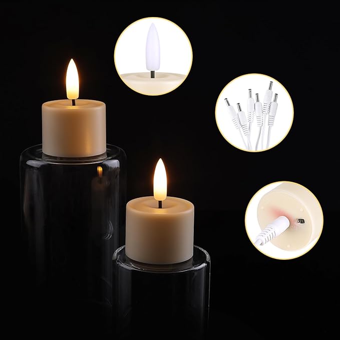Rechargeable Tea Lights flameless Candles with Timer and Remote,led Votive Candles Battery Operated-Flickering Realistic,for Room,Retirement Party,Wedding Decor,Halloween(12 Pack)