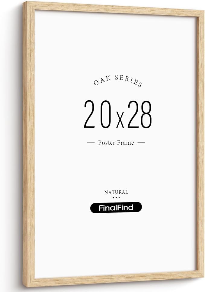 Minimalist 20x28 Picture Frame Set of 3, Natural Solid Oak Wood 20x28 Poster Frame, Lightweight for Wall Mounting(3 Pack, Oak)