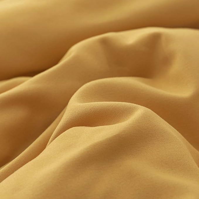 Pureant Mustard Comforter Set Twin Dark Yellow Bedding Comforter Sets Solid Yellow Comforter for Women Girls Soft Turmetric Twin Size Comforter Sets Solid Ginger Blanket Durable