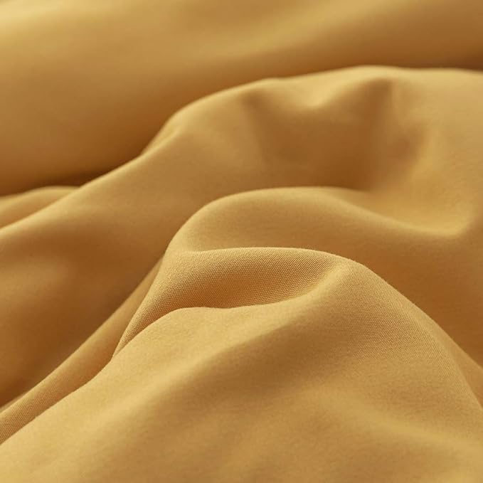 Pureant Mustard Comforter Set Queen Dark Yellow Bedding Comforter Sets Women Girls Soft Turmetric Queen Size Comforter Sets Solid Ginger Yellow Blanket Durable