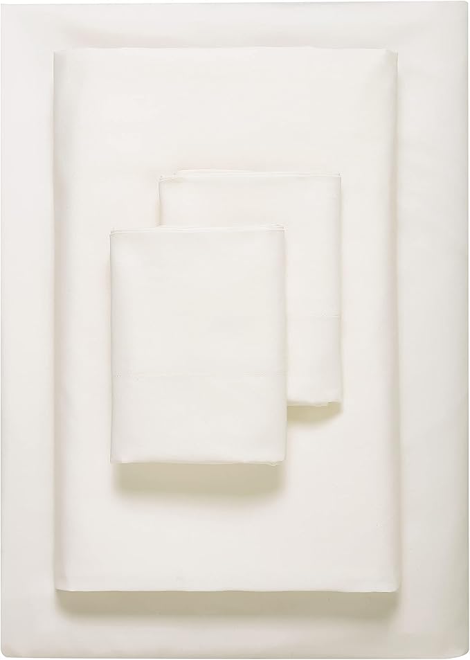 Vera Wang - King Sheet Set, Luxury Sateen Cotton Bedding, 800 Thread Count, Soft & Smooth Bedding Set (Ivory, King)