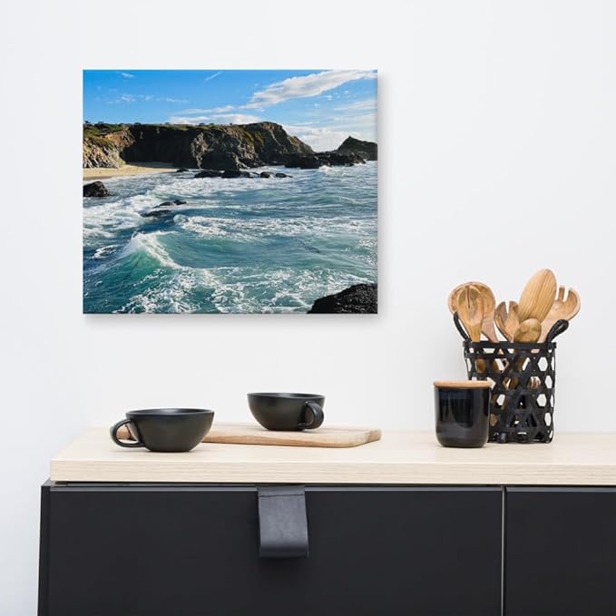Bodega Bay Canvas Wall Art – Coastal Ocean Photography Print – California Nature Landscape Decor – Seascape Picture for Living Room or Bedroom (16x20 inches) Wrapped Canvas