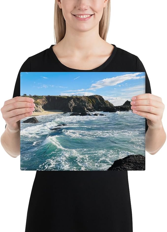 Bodega Bay Canvas Wall Art – Coastal Ocean Photography Print – California Nature Landscape Decor – Seascape Picture for Living Room or Bedroom (11x14 inches) Wrapped Canvas