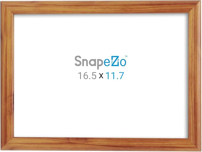 SnapeZo 11.7 x 16.5 (A3 Euro) Wood Effect Poster Frame, Front-Loading, Wall Mount, Aluminum 1" Profile, Sleek Series