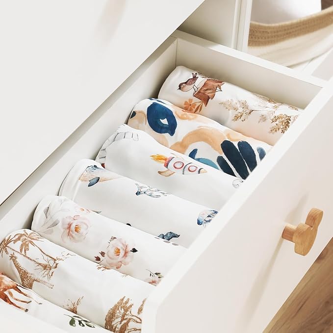 GRSSDER Baby Blankets Super Soft Stretchy Jersey Swaddle Blanket 2 Pack for Baby Boys, Double Layer Reversible Receiving Blankets 34 x 44, Extra Large for Swaddling, Elk & Elk Animals