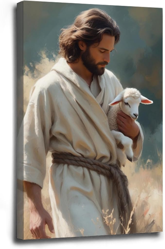 Christian Wall Art Print, Religious Scripture Biblical Decor, Faith-Based Inspirational Landscape with Cross, Digital Printed Canvas Poster for Church, Home Chapel, Prayer Room Decor