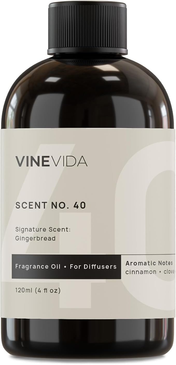 VINEVIDA [4 Fl Oz] Gingerbread Fragrance Oil for Cold Air Diffusers, Essential Oils for Diffuser Oil Refill & Air Freshener Room Spray