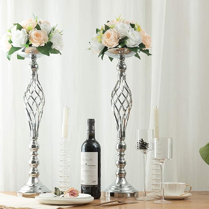 Wedding Centerpieces for Reception Tables, Twist Candleholder Stands, Wedding Flower Arrangement Vases, Metal Centerpieces for Wedding Road-Leading Home Decor