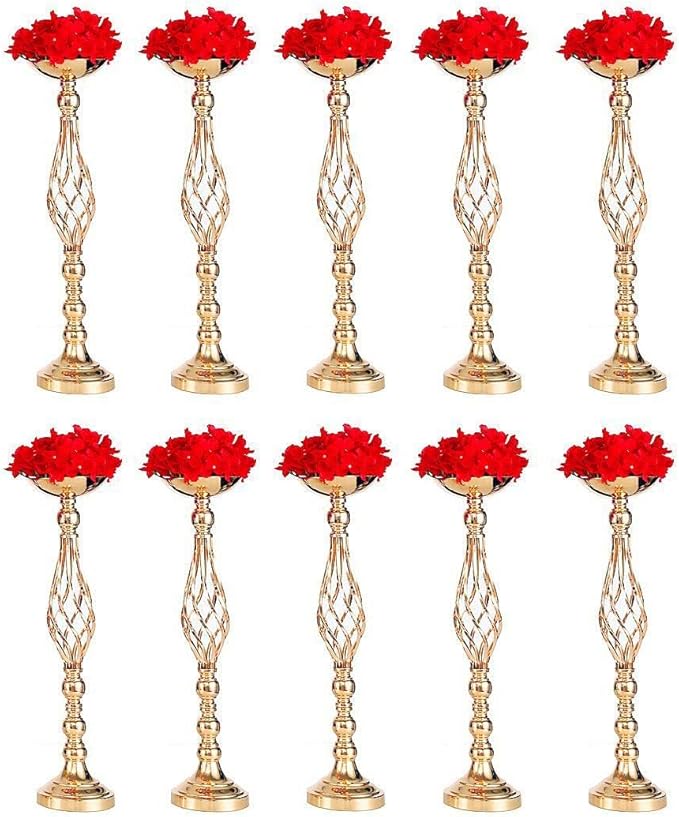 Wedding Centerpieces for Reception Tables, Twist Candleholder Stands, Flower Arrangement Vases, Metal Centerpieces for Wedding Road-Leading Party Home Decor