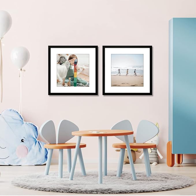 THREELOVE 20x20 Frame Black, Display Picture 16x16 with mat or 20x20 Without mat, Photo Poster Picture Frame Wall Mounting Home Decor, 3 PCS