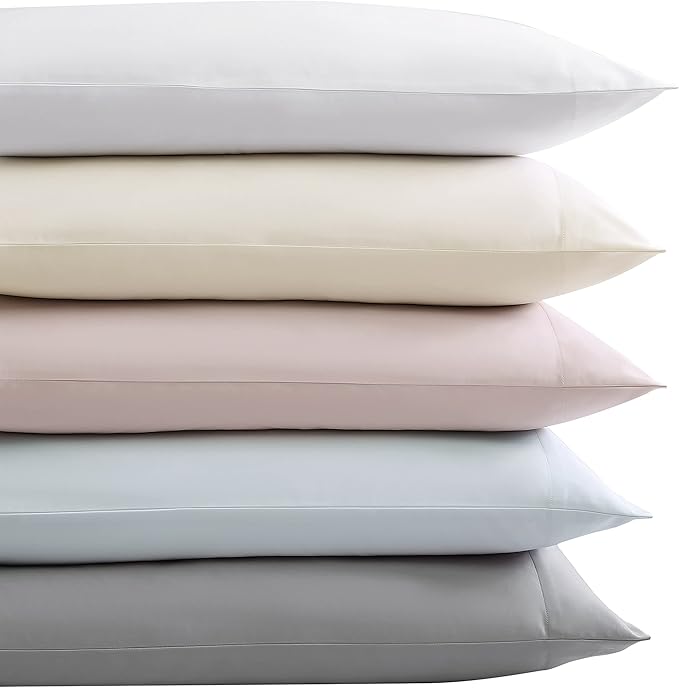 Vera Wang - King Sheet Set, Luxury Sateen Cotton Bedding, 800 Thread Count, Soft & Smooth Room Essentials (White, King)