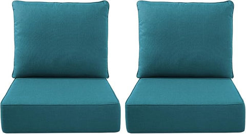 Luxury Outdoor Seat Cushion Set-22 x 22 x 6 Inch Outdoor Chair Cushions with Water Resistant & Removable Cover Outdoor Cushions for Patio Furniture Chair Sofa Couch-Beige