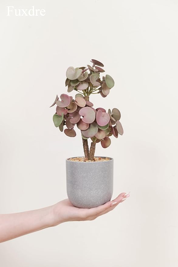 Fake Hanging Plant with Pot, 2 Pack Small Artificial Plants in Pot and Mini Faux Ivy Vines Hanging Plants for Shelves, Greenery Decor for Livingroom Room Wall Office Desk (Brown)