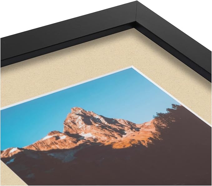 ArtToFrames Collage Photo Frame Double Mat with 2 - 5x7 Openings and Satin Black Frame
