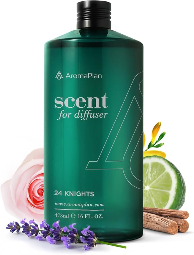AromaPlan Hotel Scents 24 Knights 16 Fl Oz (473ml), Home Luxury Aroma & Hotel Diffuser Oil- Hotel Diffuser Oil for Aromatherapy- USA Made, Bigger Bottle, Bolder Aroma & Longer Lasting