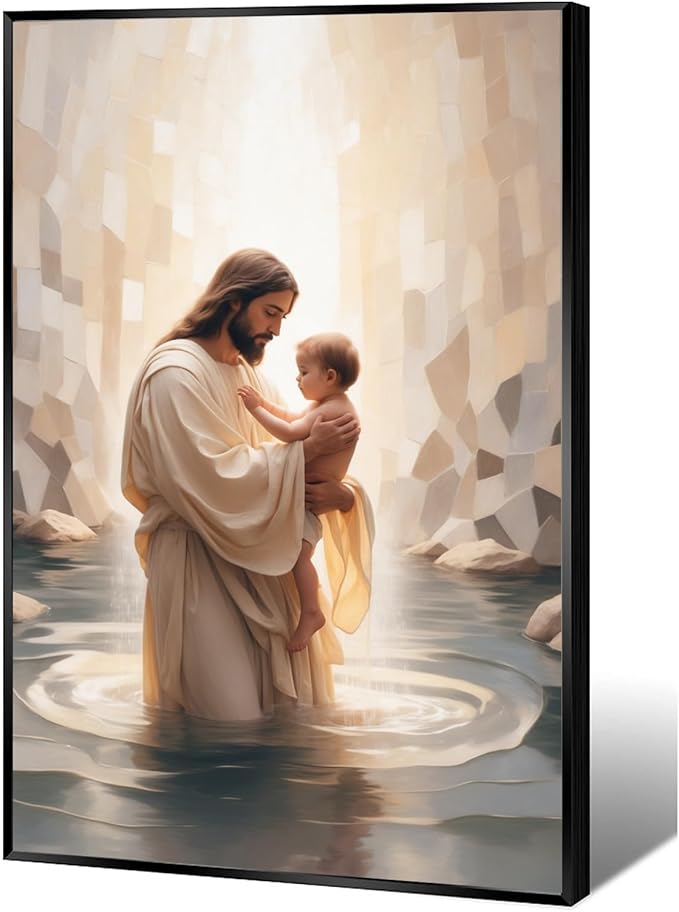 Christian Wall Art Print, Religious Scripture Biblical Decor, Faith-Based Inspirational Landscape with Cross, Digital Printed Canvas Poster for Church, Home Chapel, Prayer Room Decor