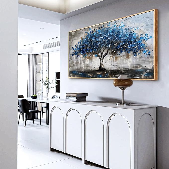hyidecorart Canvas Wall Art For Office Abstract Wall Decoration For Living Room Bedroom Decor Tree Panoramic Landscape Wall Paintings Wood Framed Prints Textured Pictures Artwork Modern Hotel Decor