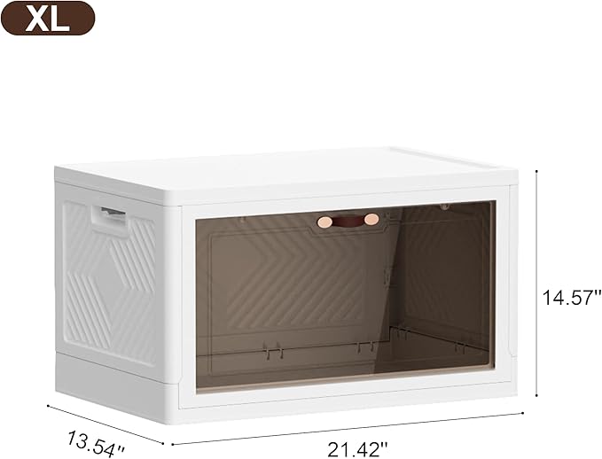 JOYMOOP Closet Organizers and Storage – 49.6 Qt Collapsible Storage Bin with Lid, Holds Clothes, Books & More (12.4 Gal, 1 Tier)