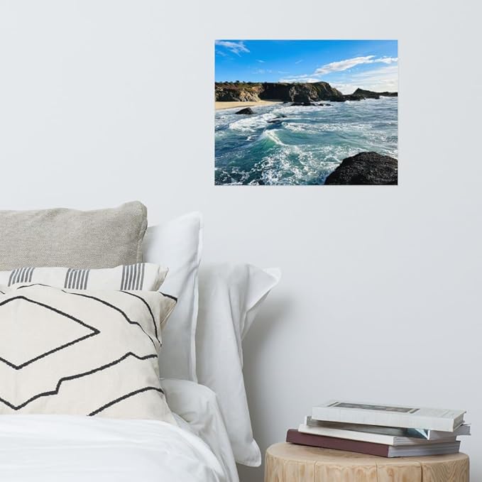 Bodega Bay Coastal Poster – Ocean Photography Wall Art Print – California Nature Landscape – Horizontal Seascape Decor – Picture for Living Room or Bedroom (16x20 inches) - Unframed Poster