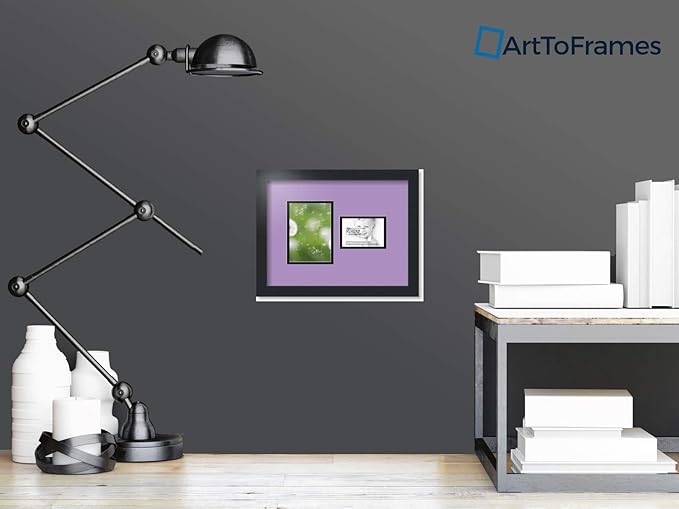 ArtToFrames Collage Photo Frame Double Mat with 1 - 3.5x5^ 5x7 Openings and Satin Black Frame